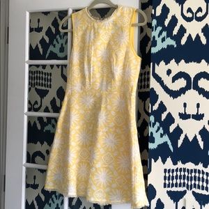 Sail to Sable yellow print fit and flare dress